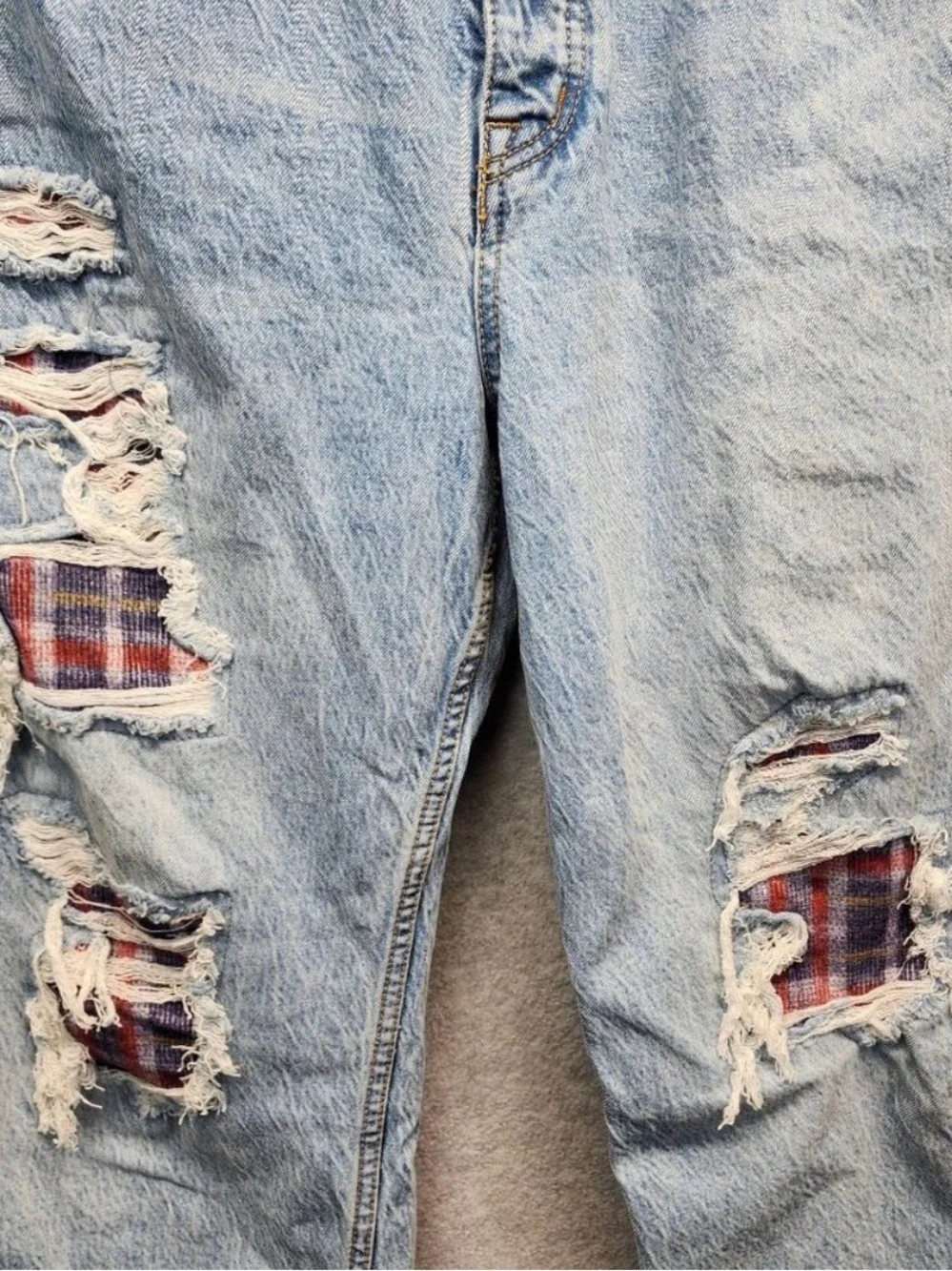 Free People '90s Ripped High Waist Crop Boyfriend Jeans